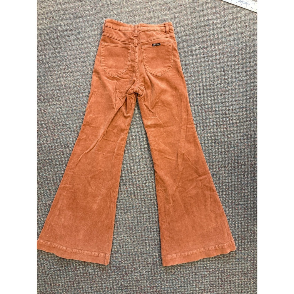 Rollas Eastcoast Flare Corduroy Pants Rust Terracotta High Rise 27 - Picture 2 of 10
